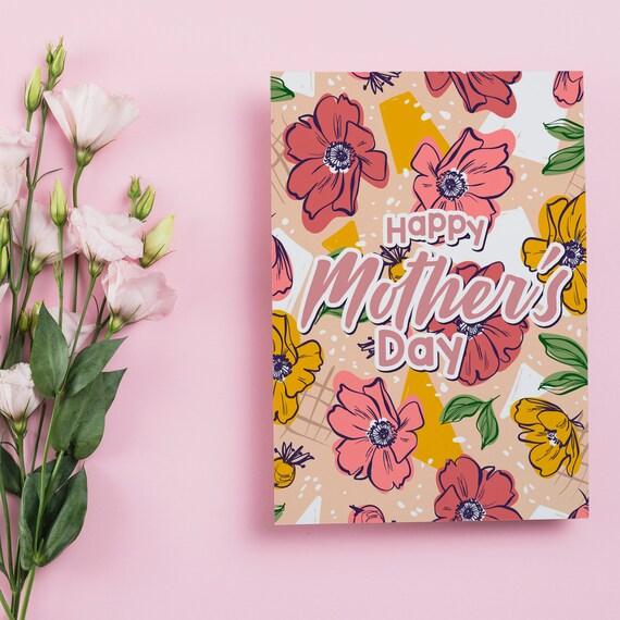 Mother's day card, custom happy mothers day e-card, foldable mom card, birthday card for mom, card for grandma, gift for mom, printable card Il_570xn