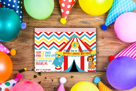 Circus Invitation, Carnival Invitations, Carnival Party, Circus Theme Party, Circus Birthday, 1st Birthday Party, Carnival Birthday Invite Il_570xn