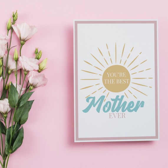 Mother's day custom card, printable you are the best mother e-card, foldable mom card, birthday card for mom, card for grandma, gift for mom Il_570xn
