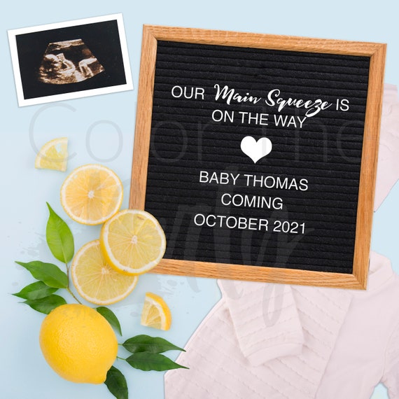 Spring baby Pregnancy Announcement, Lemon gender baby reveal, Social Media gender neutral reveal, gender reveal announcement, Digital reveal Il_570xn