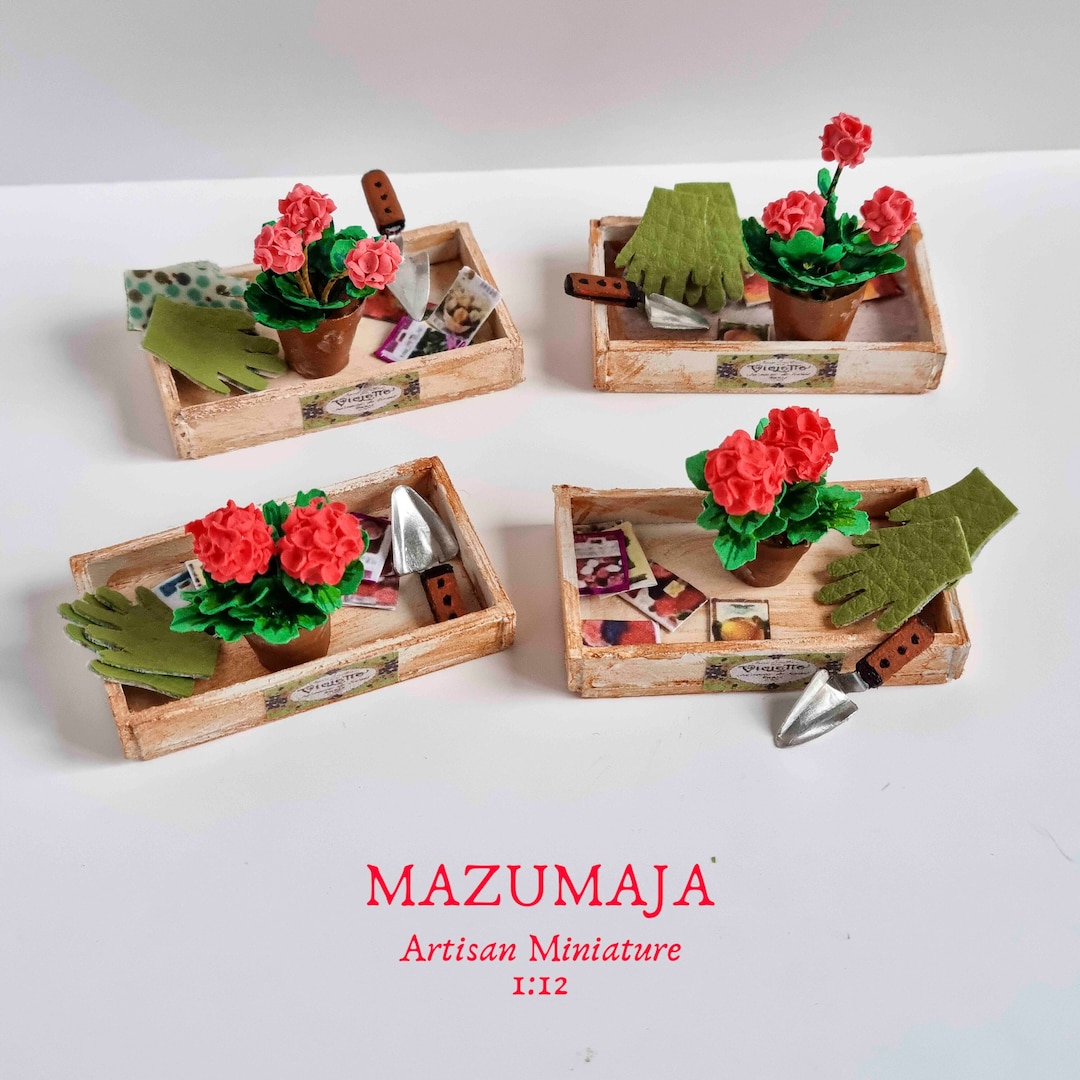 Miniature Flowers for Doll House Geraniums Scale 112 Miniature