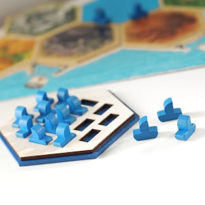 NEW AND IMPROVED Seafarers expansion game piece holder set of 6 settlers of catan