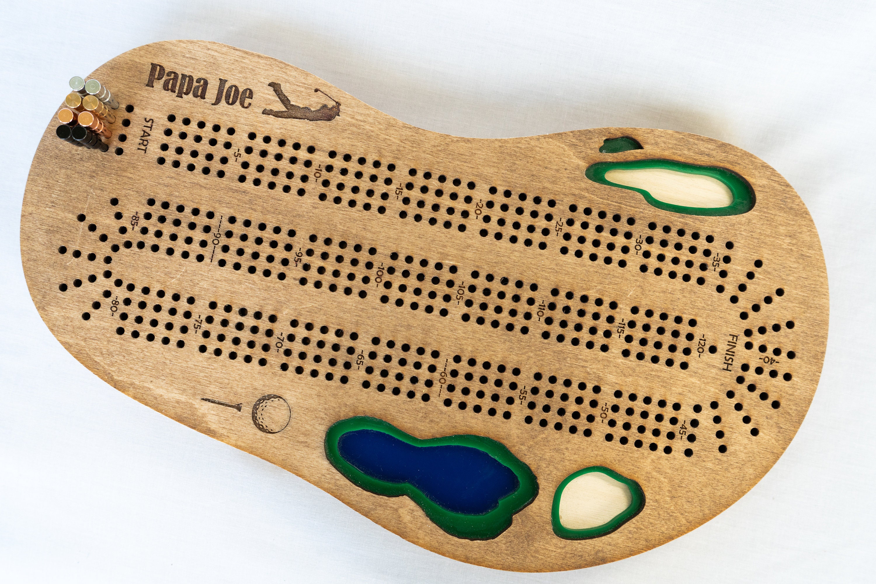 Custom Engraved Golf Themed Cribbage Board Etsy