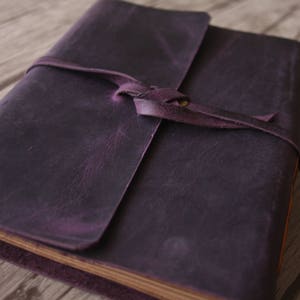 Handmade Leather Photo Album: Personalized Baby, Wedding, or Travel Scrapbook