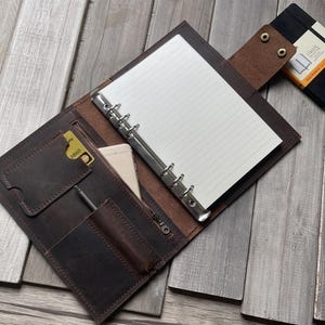 Cuaderno de cuero personalizado recargable, carpeta personalizada A5, B5, A4, organizador de papel rayado en blanco grande y pequeño para hombres y mujeres