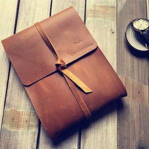 Personalized Leather Photo Album: Handmade Memory Book, Wedding Guest Book