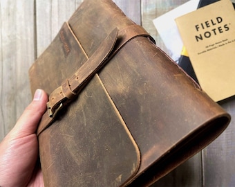 Personalized Leather Photo Album: Handmade Wedding Guest Book