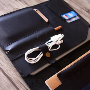 Debossed Leather Organizer, A4 Folder Portfolio, Travel Planner Padfolio, Leather Binder Notebook Cover Folio