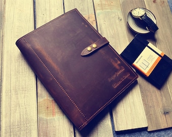 Carpeta de cuero personalizada: Organizador de diario A5/B5/A4 con cremallera