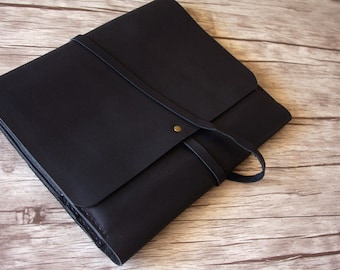 Personalized Leather MacBook Sleeve: Handmade Laptop Case