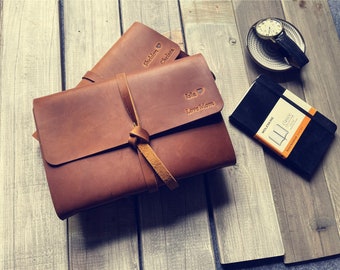 Personalized Leather Photo Album: Handmade Wedding Guest Book, Anniversary Scrapbook