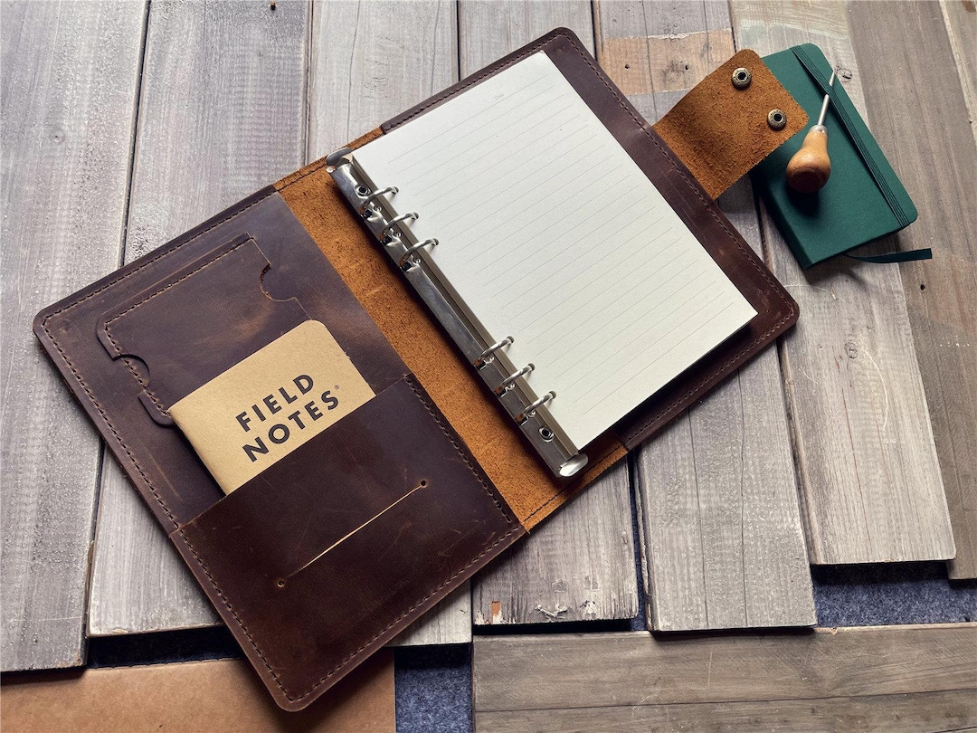 Personalized Leather Notebook Binder: Refillable A5 A4 Journal - Etsy