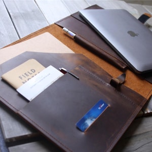 Leather Macbook Sleeve Personalized 13 14 15 16 inch Macbook Pro Case, New Macbook Air 13 Retina Cover M1 M2 Laptop Portfolio Case Bag