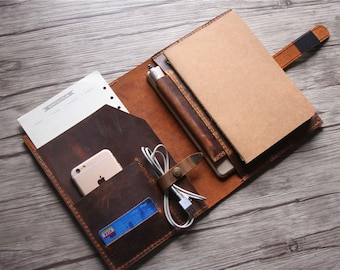 Embossed Leather iPad Pro Sleeve with Pencil Holder