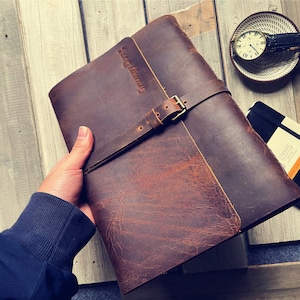 Vintage Personalized Leather Photo Album Gift Album Wedding Album Guest Memory Book Baby Album, Travel Scrapbook Book 8x10 4x6 Sticker Album