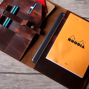 Handmade Leather Portfolio: A4 Planner Organizer, Personalized