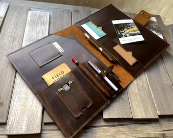 Personalized Leather Macbook Sleeve: Portfolio Case Bag