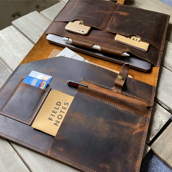 Handmade Leather Surface Pro 9 Case Sleeve 15 inch, Personalized Surface Laptop 5 6 7 8 9 Cover, Surface Book Case, Surface 13.5, Go SE Bag