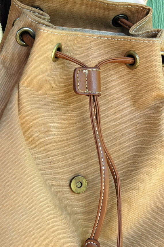 1990s Camel Canvas Cotton Mini Backpack Purse by … - image 2