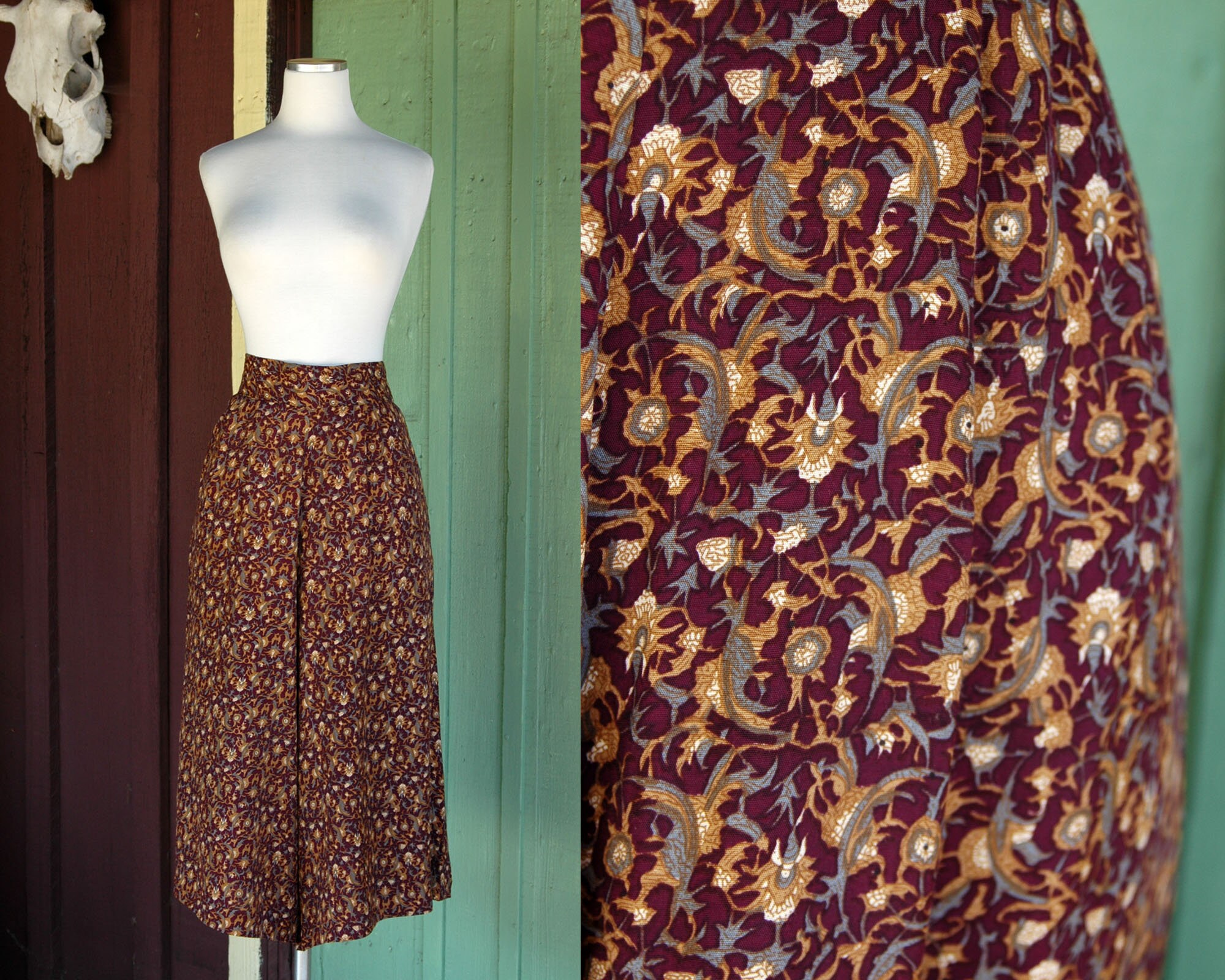 1990s Maggy London Petite Gaucho Pants // 90s High Rise Wide Etsy