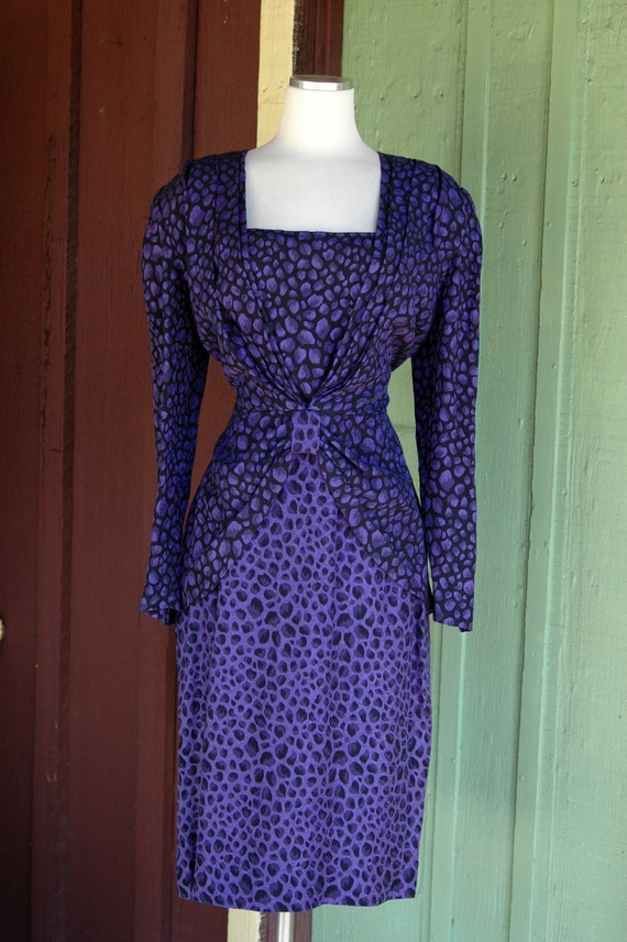 HOLIDAY 1980s 1990s Purple Black Two Tone Formal … - image 4