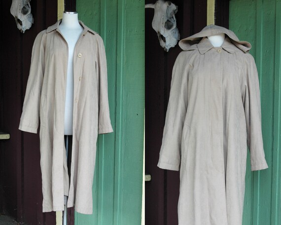 London Fog Trench Coat // Khaki Sand Tan Hooded Lo