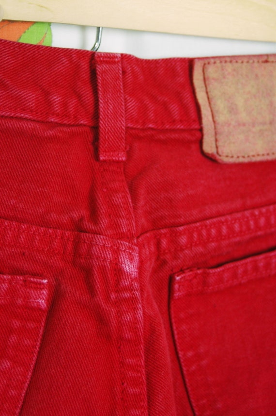 1980s 1990s Red Jeans // 80s 90s Red Moda Intl Mi… - image 6