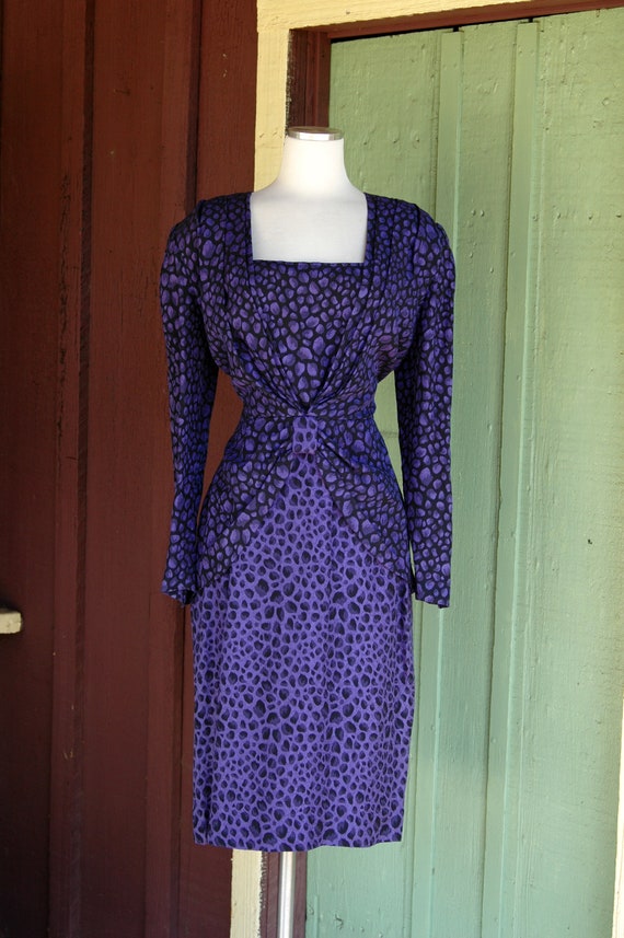 HOLIDAY 1980s 1990s Purple Black Two Tone Formal … - image 2