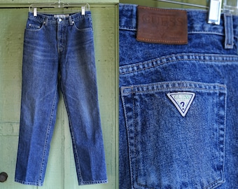 1990s Guess Jeans Blue Jeans Classic Fit Straight Leg // 90s Mid Rise Classic Denim Guess Jeans