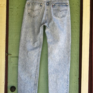 1980s Acid Wash Distressed Levis 501 Jeans // 80s 501 Levi Strauss Button Fly Light Wash image 7