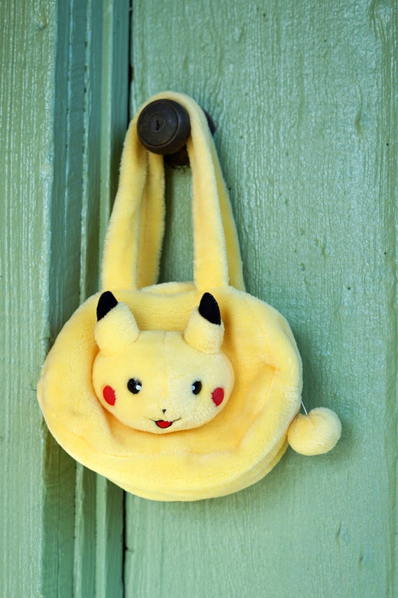 Pikachu Plush Fuzzy Yellow Purse
