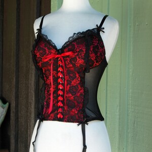 Corset Gothique Victorien Pour Femme - Taille Ajustable Avec Lacets - Bustier Gainant Dentelle Orange Noir - Halloween, Cosplay, Soirée