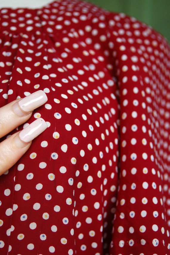 1960s does 1930s 1940s Style Red and White Polka … - image 8