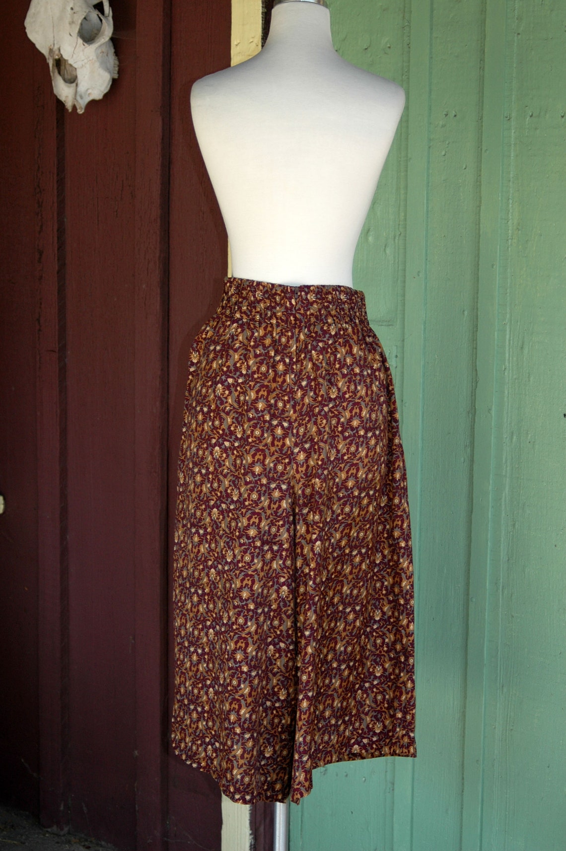 1990s Maggy London Petite Gaucho Pants // 90s High Rise Wide Etsy