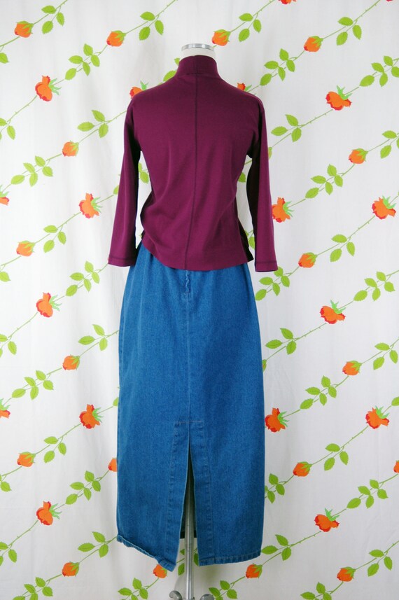 1990s 2000s Blue Denim Skirt // 90s Y2K Blue Wash… - image 6