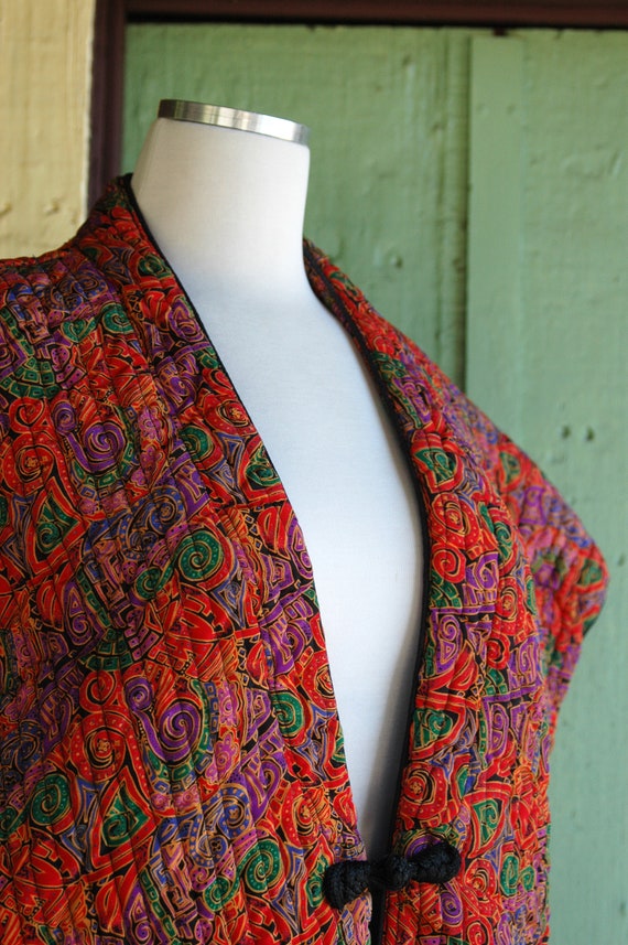 HOLIDAY 1980s Funky Swirl Artsy Red Purple Blue G… - image 7