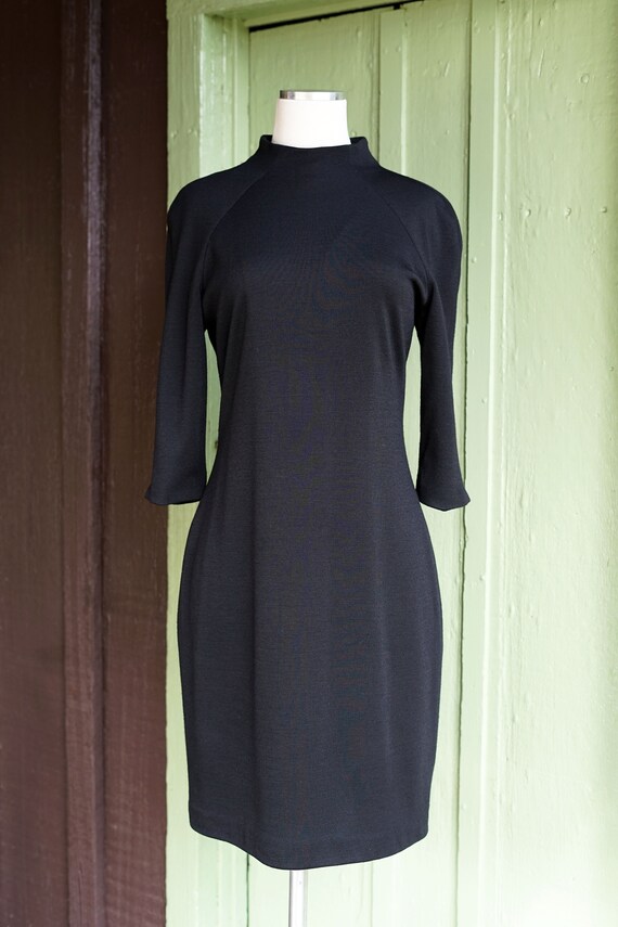 1990s Black Mod Wool Dress // 90s does 60s Futuri… - image 6