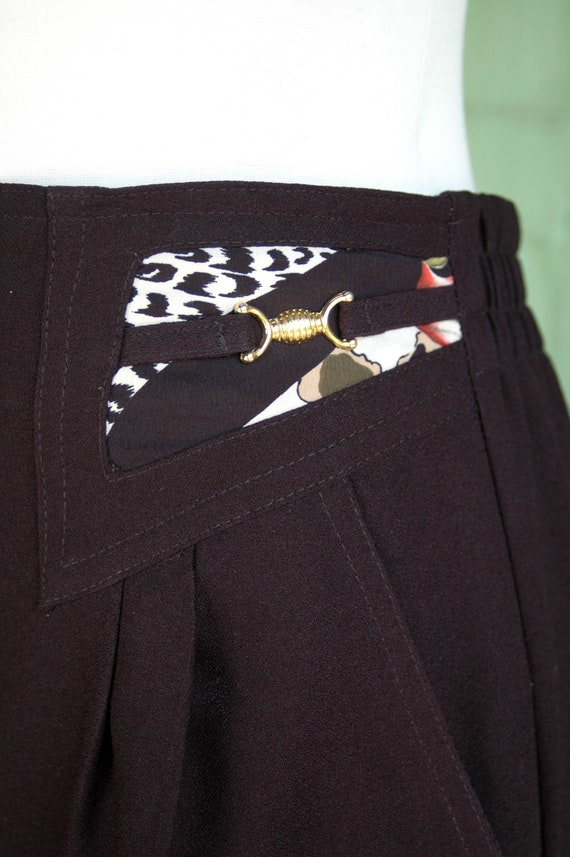 1980s 1990s Black High Waisted Trouser Shorts wit… - image 5