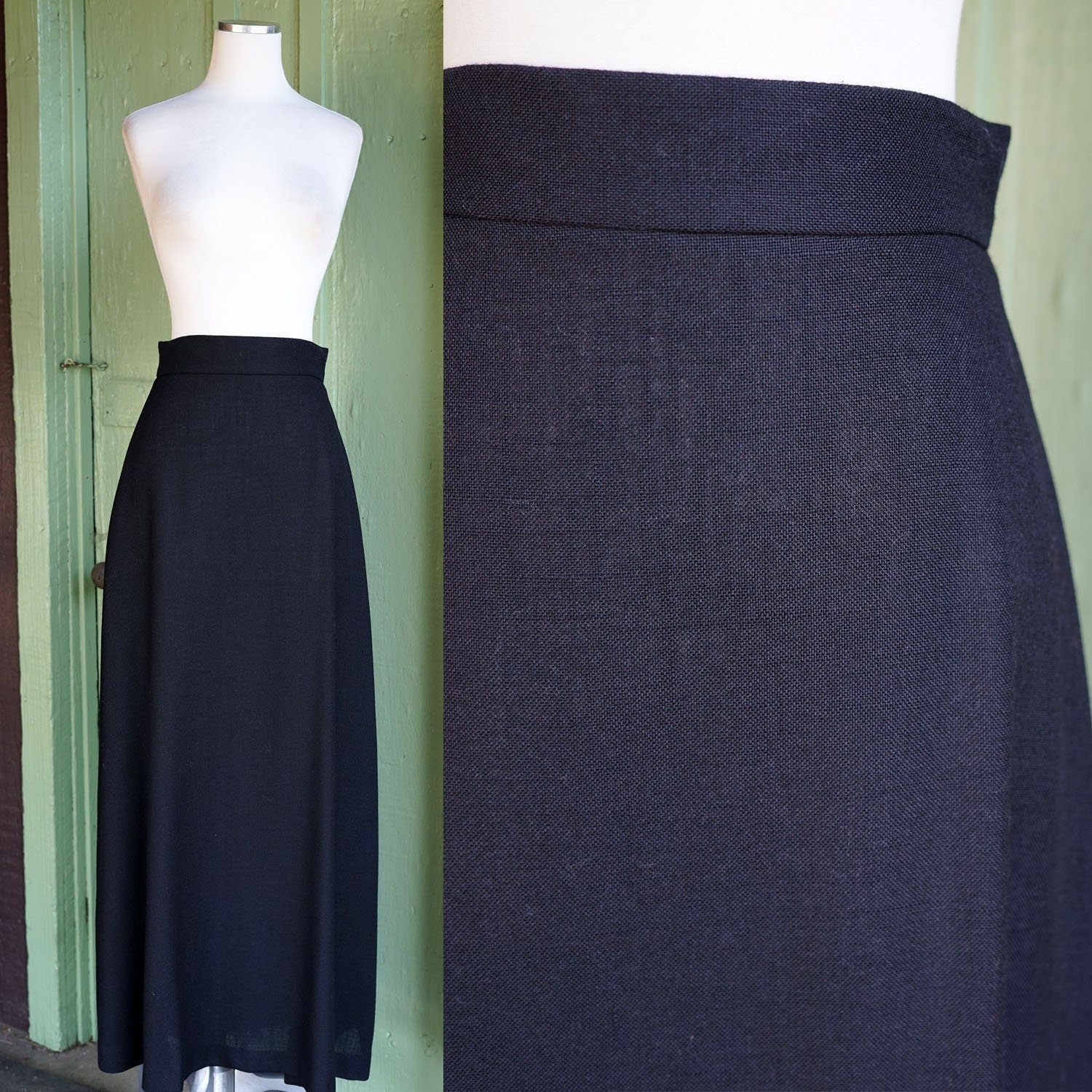Long black skirt outfit 60s deals