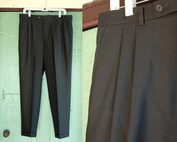 Dark Green Wool Trousers // Pine Green Men’s Dress