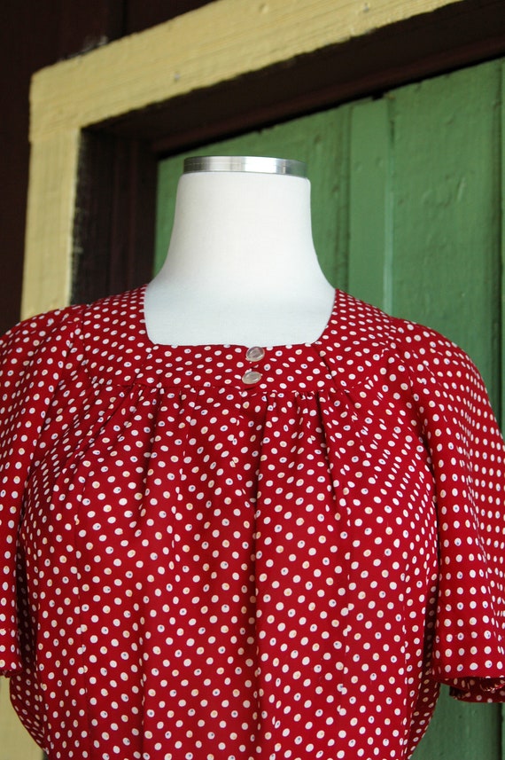 1960s does 1930s 1940s Style Red and White Polka … - image 4