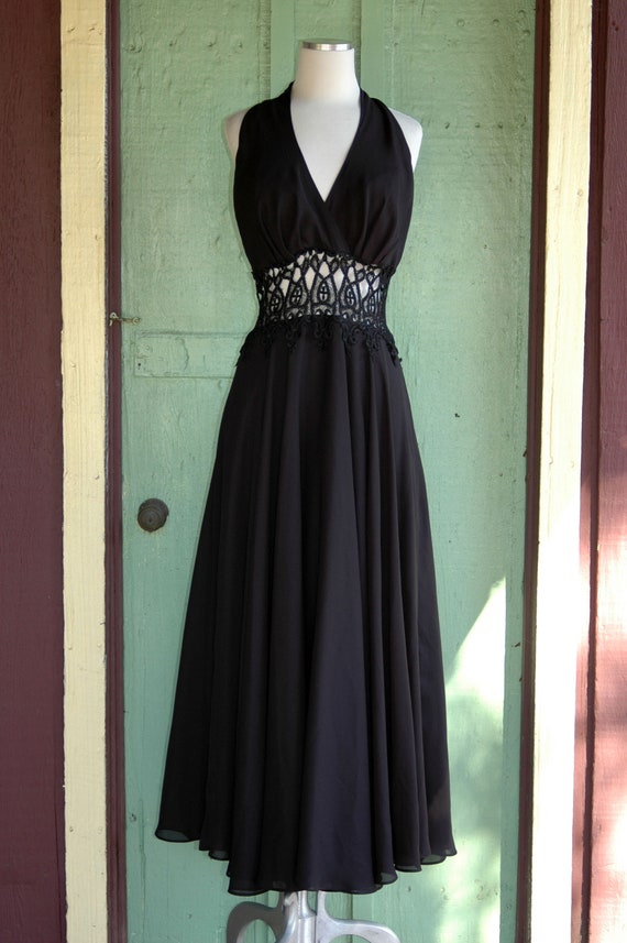 90s Noir Evening Gown (S)