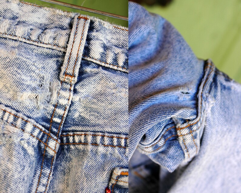 1980s Acid Wash Distressed Levis 501 Jeans // 80s 501 Levi Strauss Button Fly Light Wash image 9