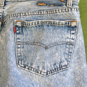 1980s Acid Wash Distressed Levis 501 Jeans // 80s 501 Levi Strauss Button Fly Light Wash image 8