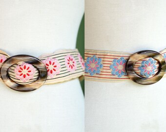 Vintage Hadley Poller Colorful Double Sided Fabric Belt With  display picture 3