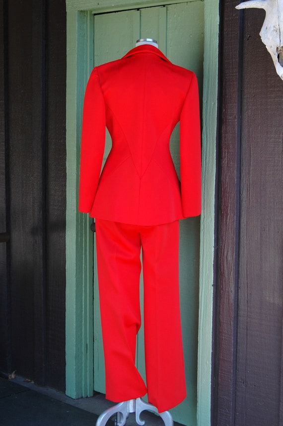 1960s 1970s Red Lilli Ann Knit Pants Suit // 60s … - image 8