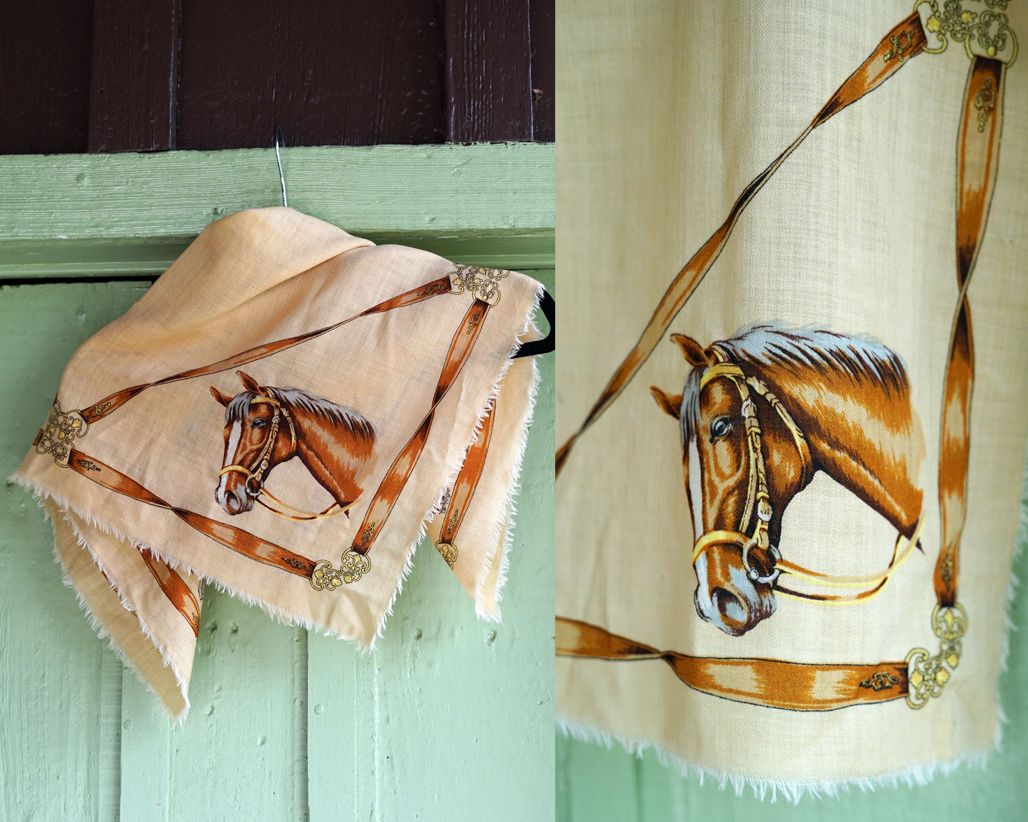  Horse Scarf for Women, Square Silk Satin Neckerchief, Coach  Scarfs, Womens Handkerchief, Cowboy Bandana : Handmade Products