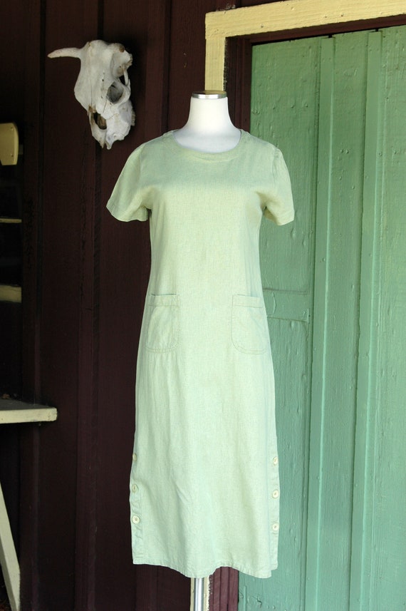 pale green linen dress Lime Green Linen Maxi Dress - Sleeveless with Asymmetric Hem c920