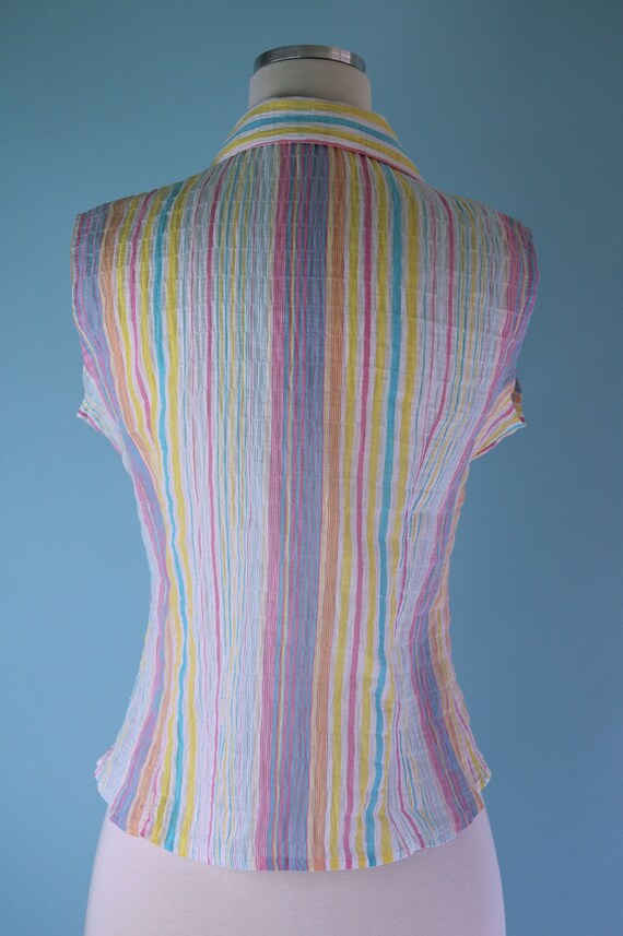 1980s 1990s does 1960s Pink Yellow Blue Pastel St… - image 9