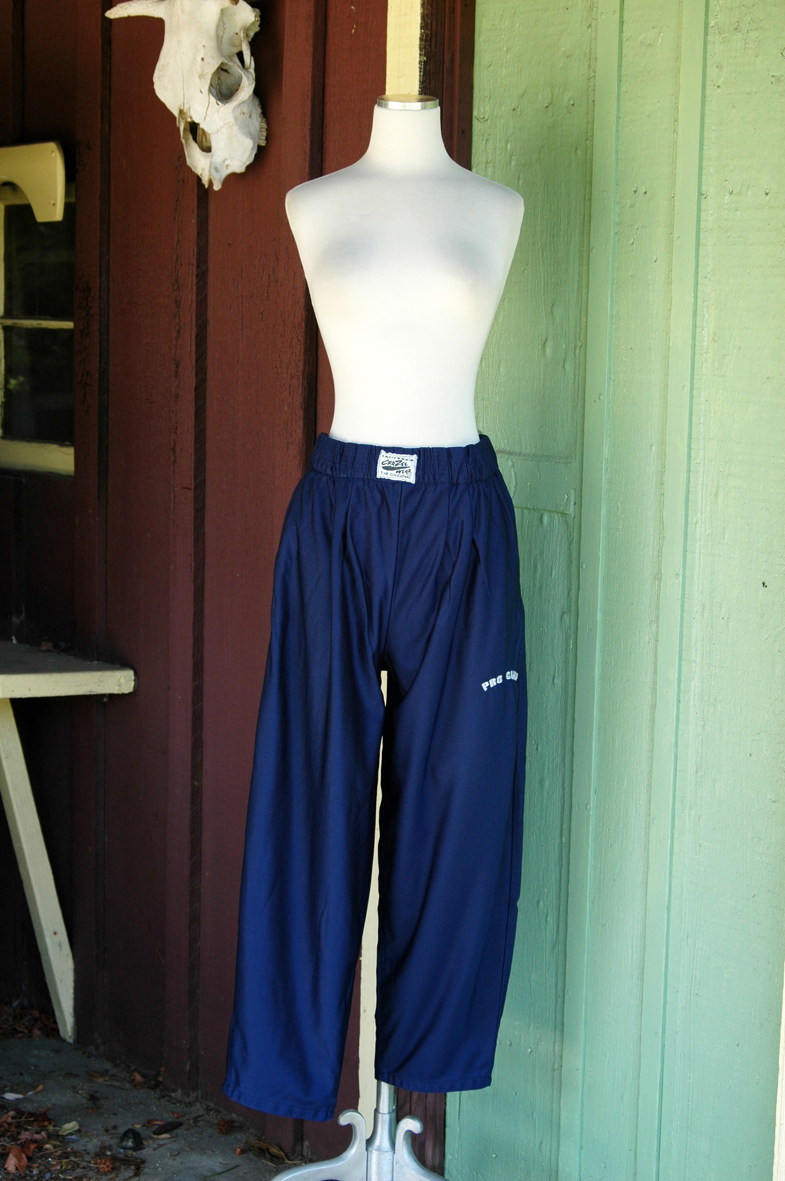 1980s Navy Blue Nylon Workout Pants by California Crazee Wear Etsy